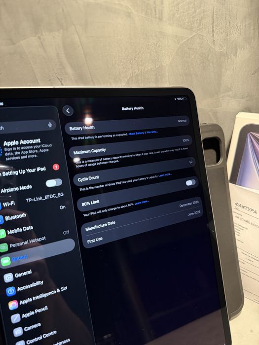 КАТО ЧИСТО НОВ Ipad Air M3 13” Cellurar + Wi-Fi