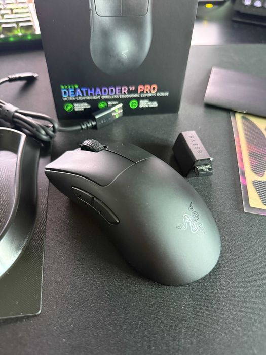 Mouse gaming wireless Razer DeathAdder V3 Pro, 30k DPI, Negru