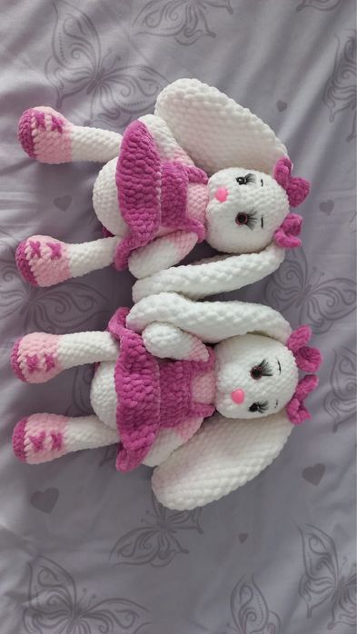 Iepuras de catifea handmade din catifea de plus cadou de paste