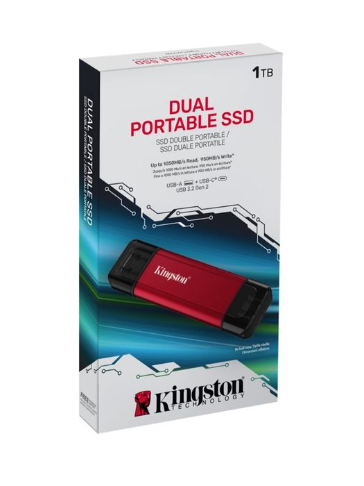 Kingston внешний SSD с двумя разъемами USB type C, USB-A 1TB, 2TB