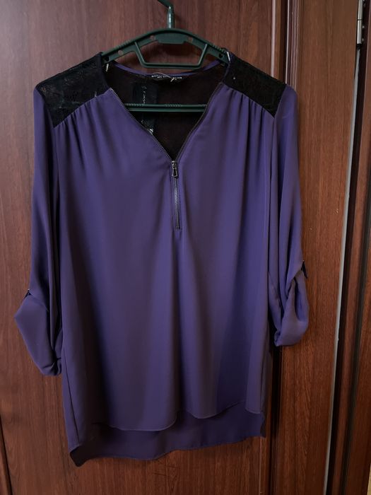 Bluza mov cu plasa neagra noua cu eticheta