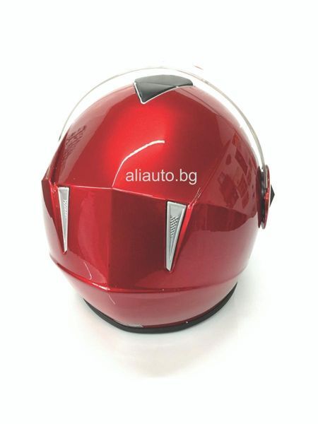 Каска за мотор модуларна с очила червена a16-1