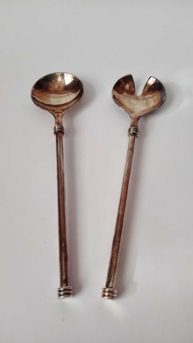 Посребрен двоен сет прибори за сервиране