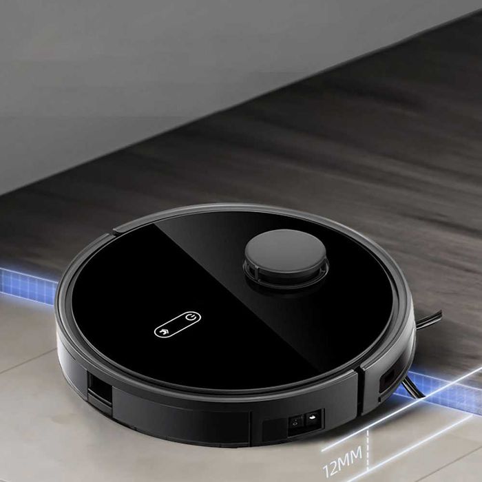 Робот прахосмукачка PST-S6-LWT, Лазер, Wi-Fi, Tuya Smart, Черен