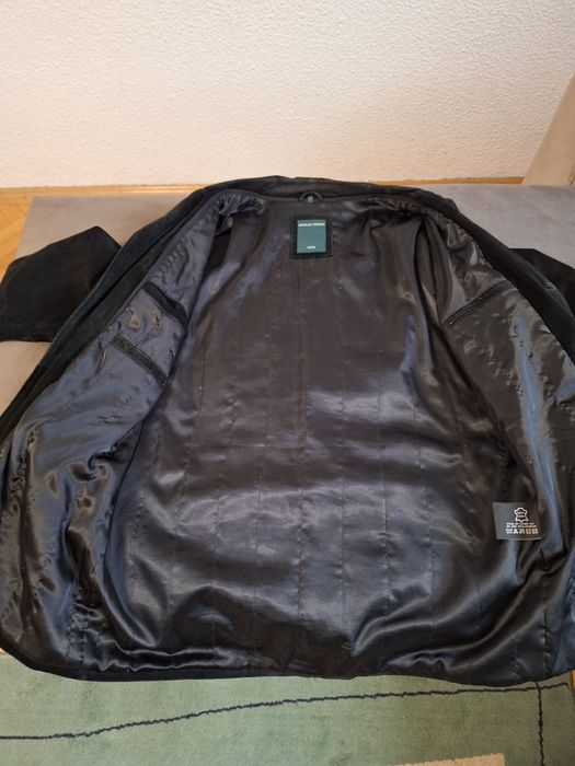 Мъжка кожена шуба от естествена велур-Nikolas Scholz.Номер 54 или 2XL.