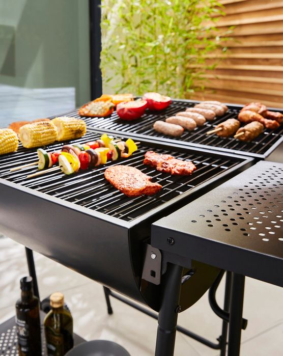 Grătar cu cărbune cu tambur dublu cu ulei, Nou Sigilat