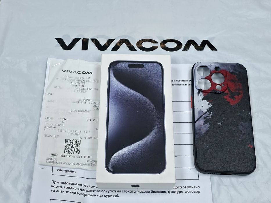 128GB iPhone 15 Pro Vivacom Гаранция 2025 Blue / Син