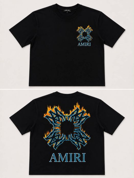 Tricou Amiri calitate superioara culoare neagra marimi L XXL
