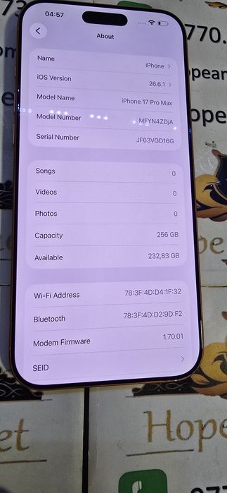 Hope Amanet P6 iphone 17 Pro Max