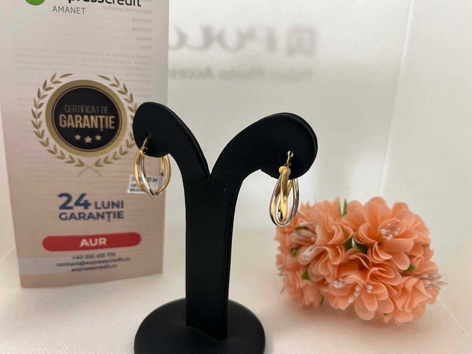 Cercei Aur 14k 2.86g (AG16 Moldova b32913)-Garantie 2 ani!