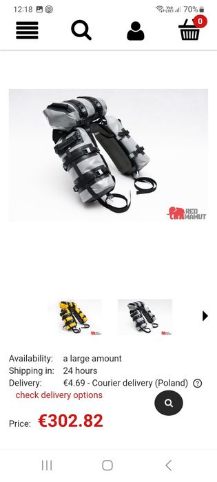 Genți moto Red Mamut set 36 litri