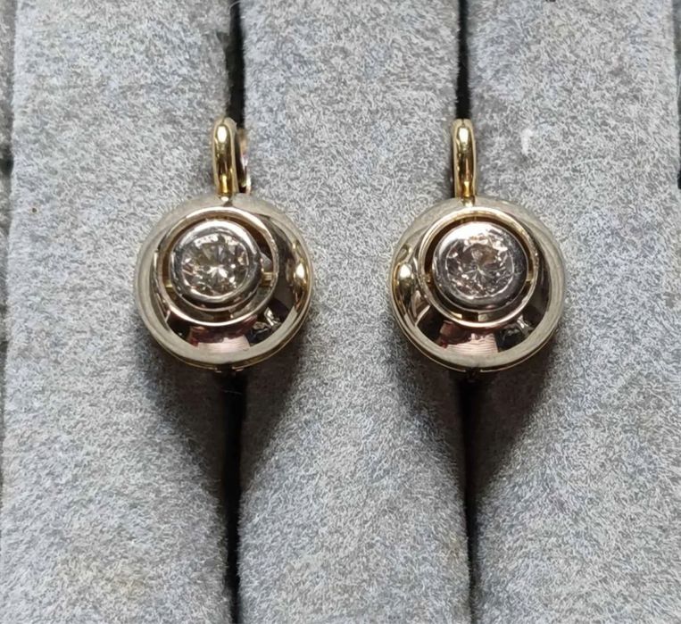 Серьги! Бриллиант ИТАЛИЯ; золото; серьги