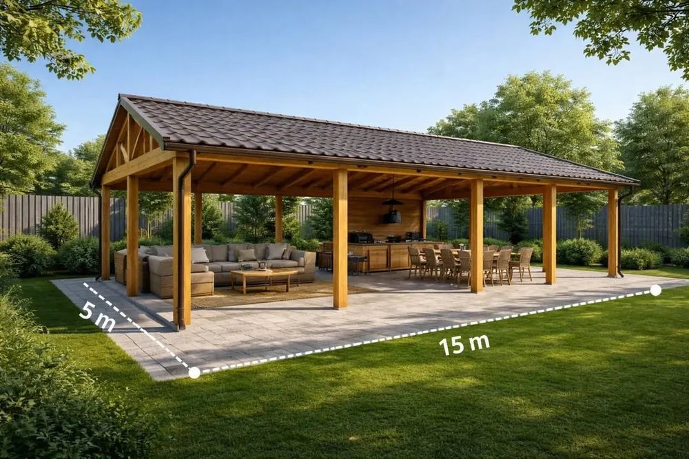 Vând foisor din lemn 15x5