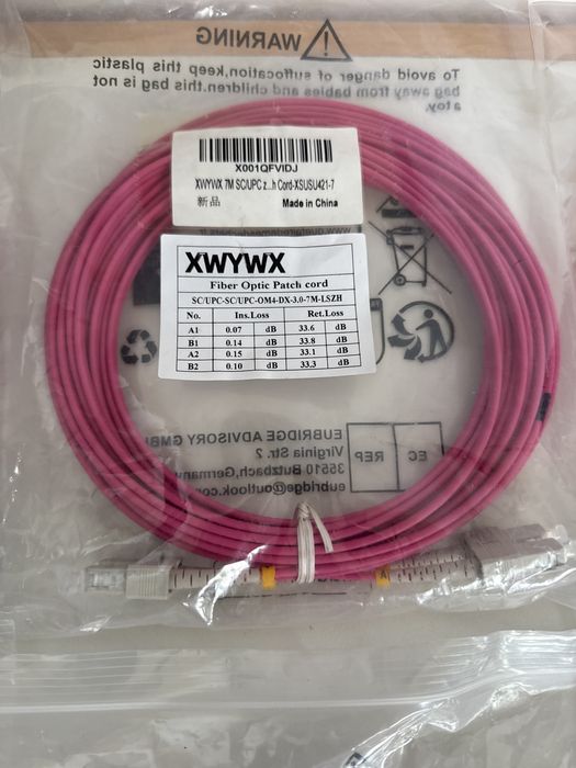 Cablu patch fibră optică 7m OM2/OM4 DX LSZH 3.0mm,duplex,LC FC SC ST