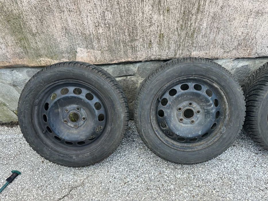 4бр. железни джанти 16" 5х112 с гуми 205/55/16 - VW, Audi, Seat, Skoda