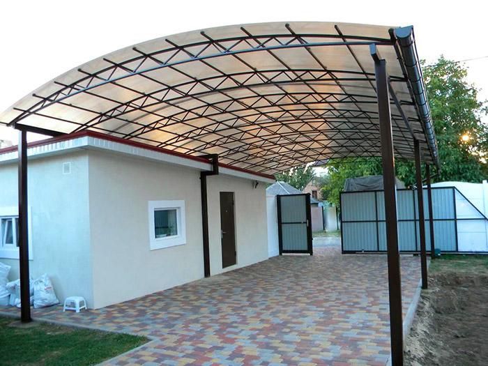 Навесы для автомобилей и для дома.