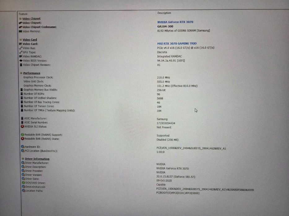 Видеокарта MSI RTX3070 TRIO