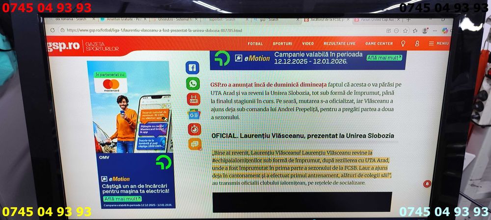 televizor TV LG 32LG3000 perfect functional fara picior si telecomanda