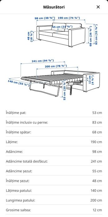 Vând canapea extensibilă