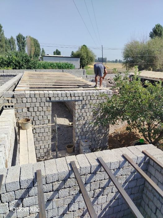 Shlaka blok teramiz. Lomboz qilamiz Tom yopamiz