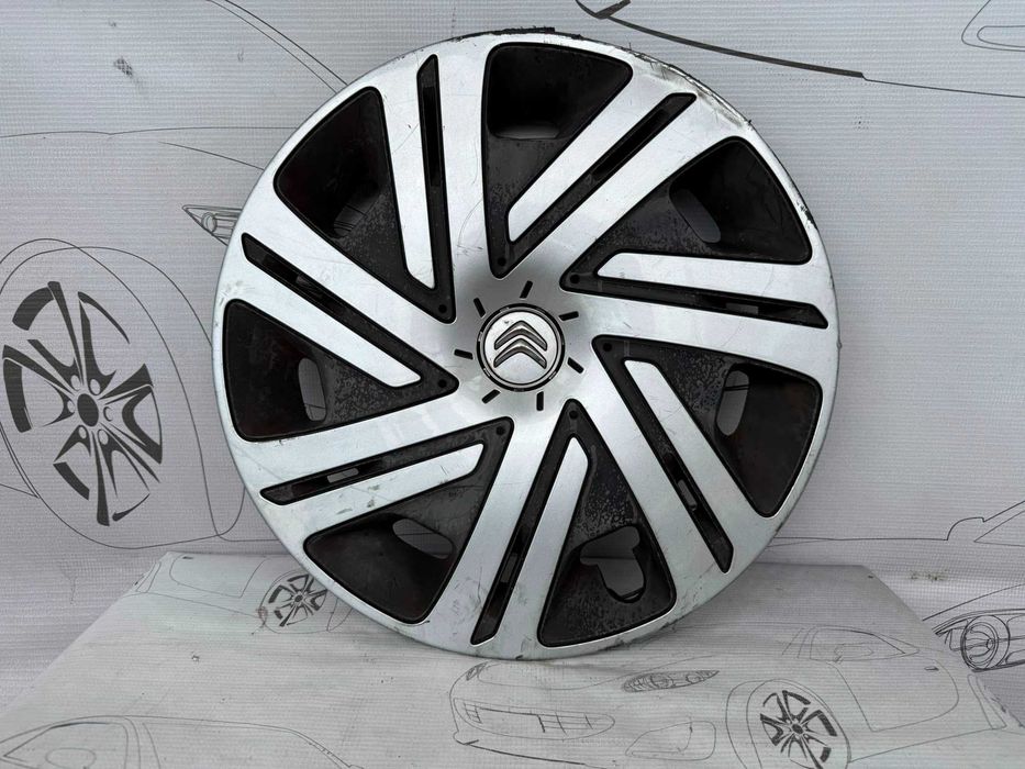 Set 2 Capace Roată R15 (Argintiu / Negru) Citroen Berlingo 9676868177 9676905177 2008 / [2008-2018] / (4B2)
