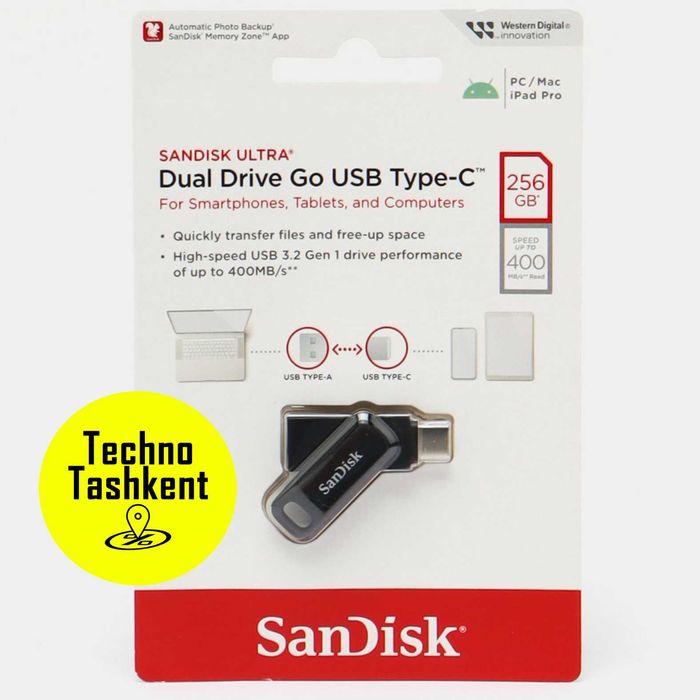 Флешка Sandisk Ultra Dual Drive Type-C 256 Gb 400Mb/s Usb 3.2