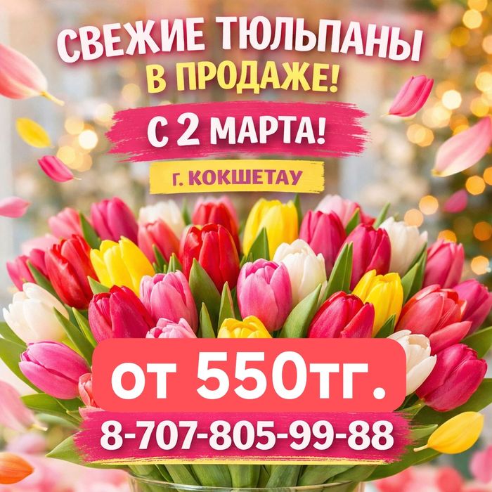 Тюльпаны в розницу от 550тг.