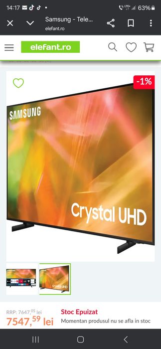Vand TV SAMSUNG 214 cm / 85"
