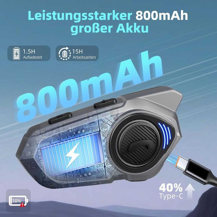 Интерком CHUANYUE X2 за 4 човека Bluetooth 5.4 Запечатан, 1200м О