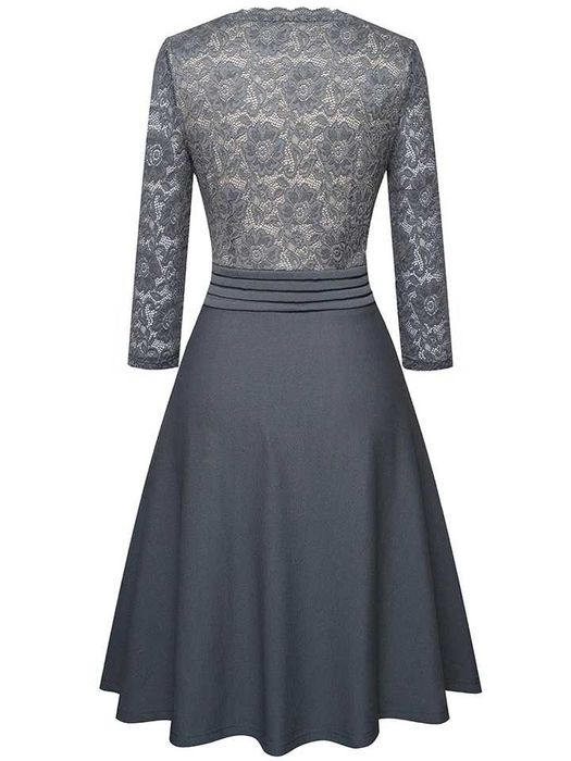 Елегантна дамска рокля с дантела, Размер: L