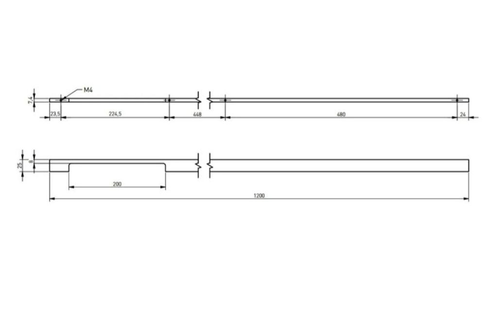 Дълга дръжка за гардероб Extend 120см- черни и бели