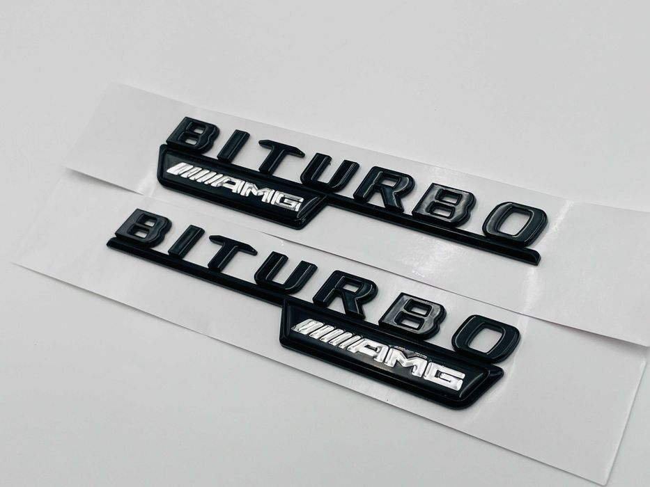 Embleme Compatibile Mercedes biturbo AMG negru