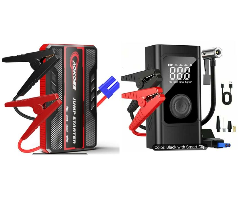 Преносим Jump Starter стартерна батерия за кола с компресор – 5 в 1