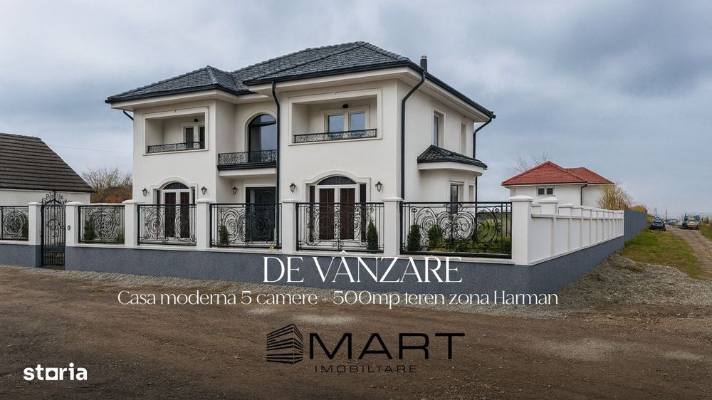 Casa moderna 5 camere, 240 mp + 500mp teren zona Harman