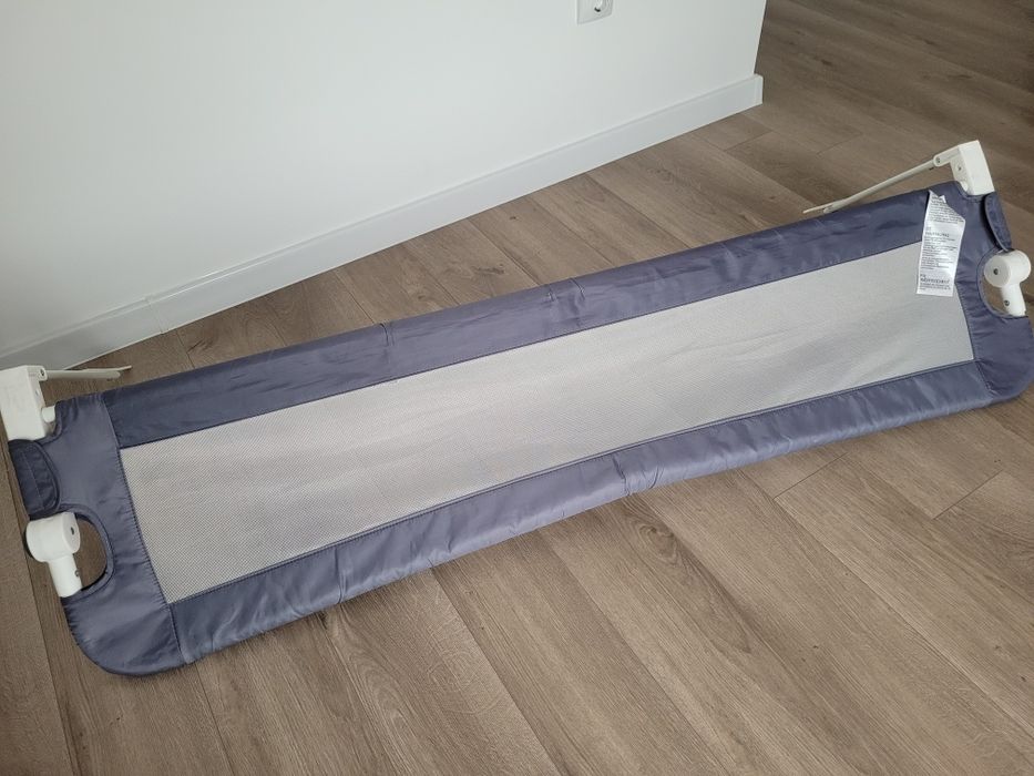 Vand protectie laterala pat, 150x42cm, gri, rabatabila