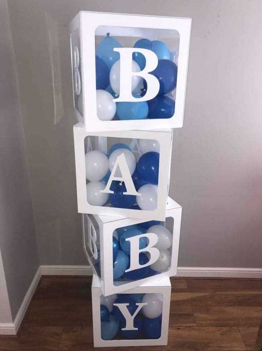 Кутии за балони Baby, Love. Украса за първи рожден ден, Украса