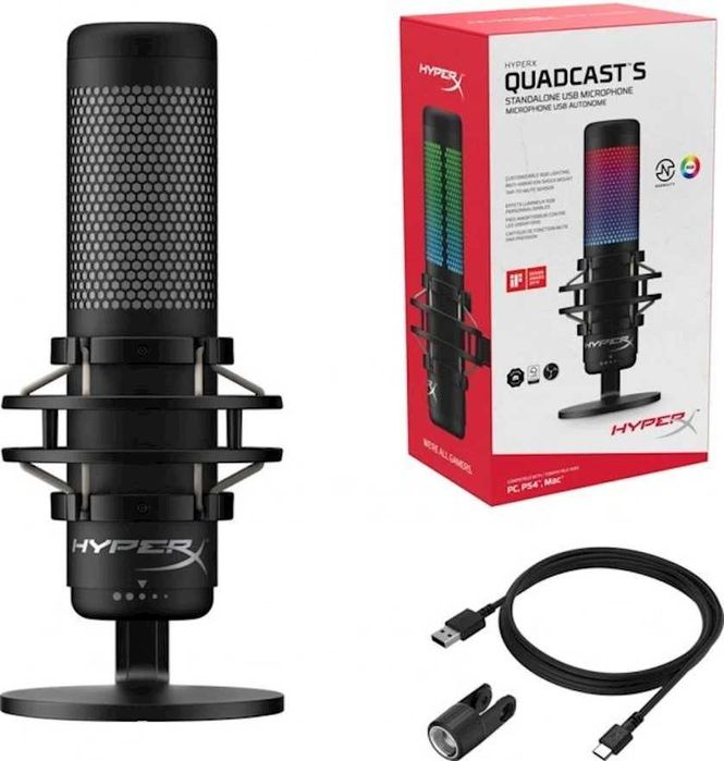 !Новый! Запечатанный! RGB Микрофон игровой HyperX QuadCast S,4P5P7AA