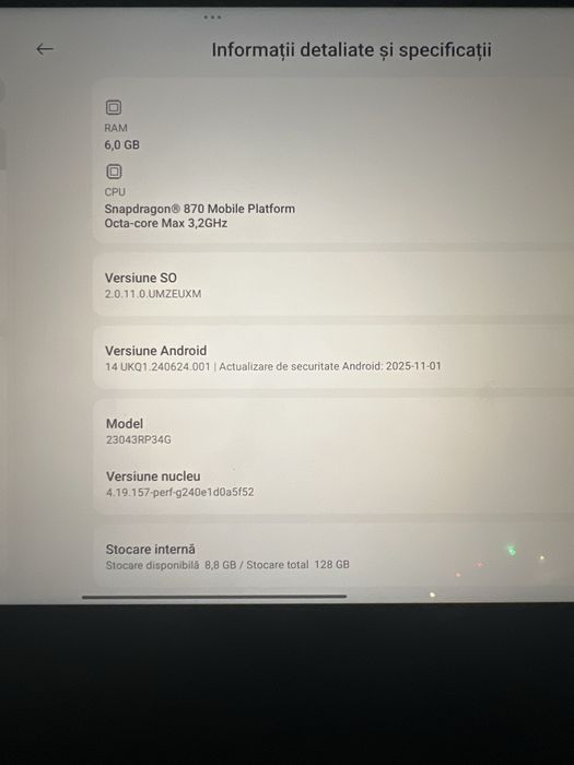 Xiaomi pad 6  inca in garantie wifi only de 128/6 ram