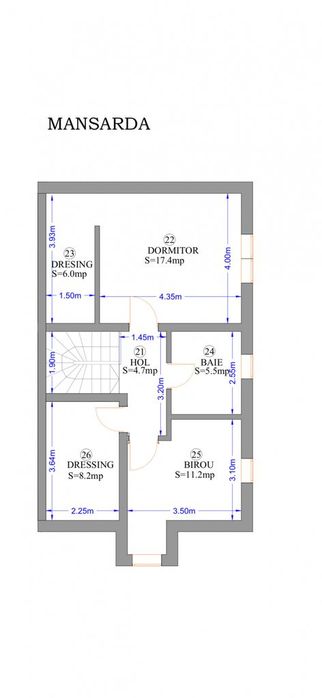 Duplex modern cu 4 camere | 111 mp utili | Dressing | Mosnita