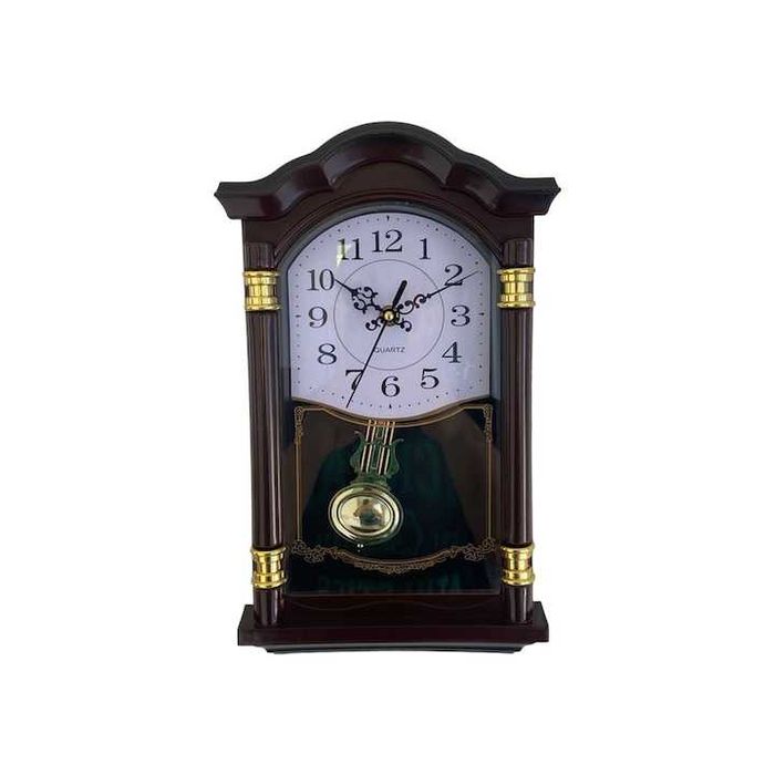Ceas de perete cu pendul, maro inchis lucios,35cm inaltime,22cm latime