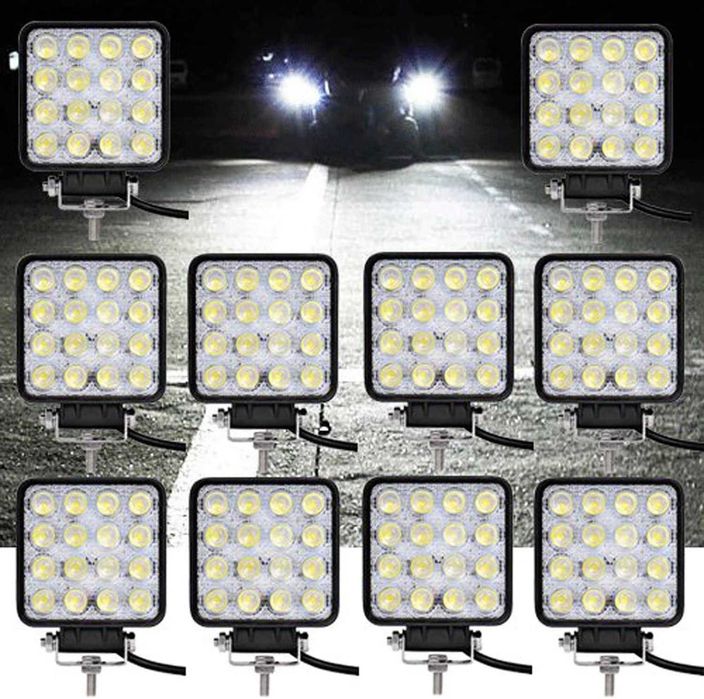3D LED квадратни халогени 48W универсални лед offroad джипове офроуд