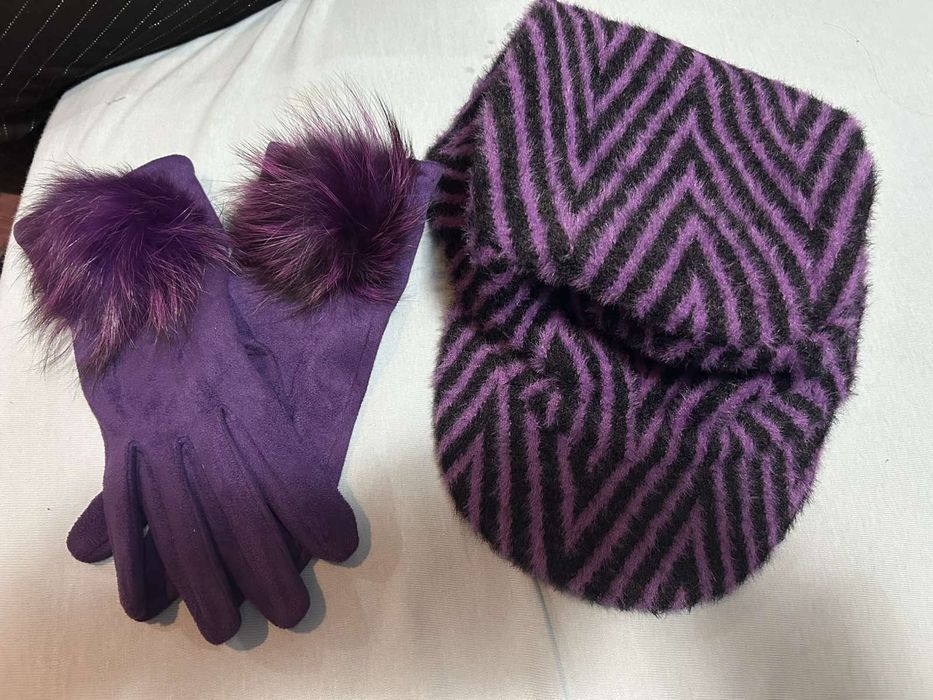 Дълго палто двулицево лилаво