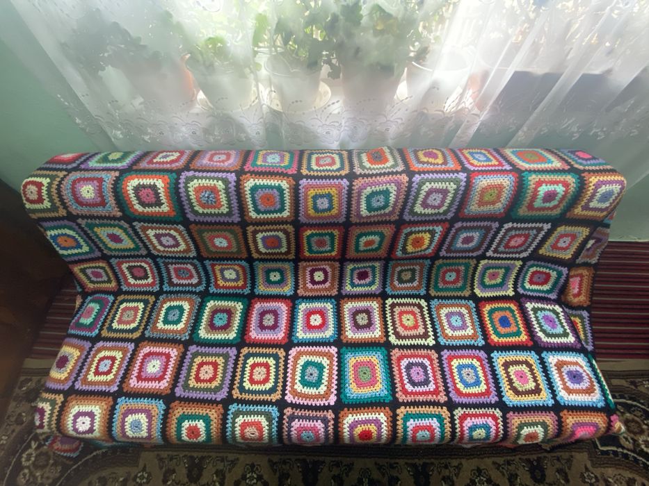 Covertură pat croșetată manual