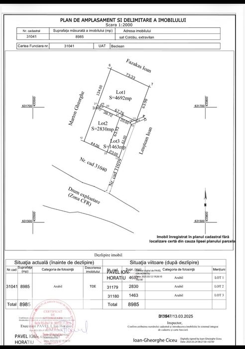 Vând teren Beclean,Coldău ,B-N
