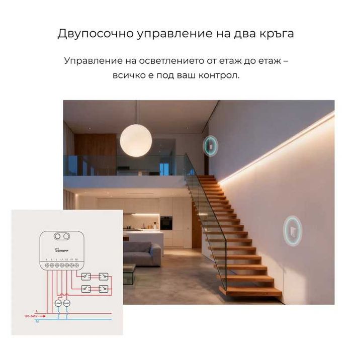 SONOFF MINI DUO ZB2GS-L – Двуканален Zigbee смарт реле модул без нулев проводник
