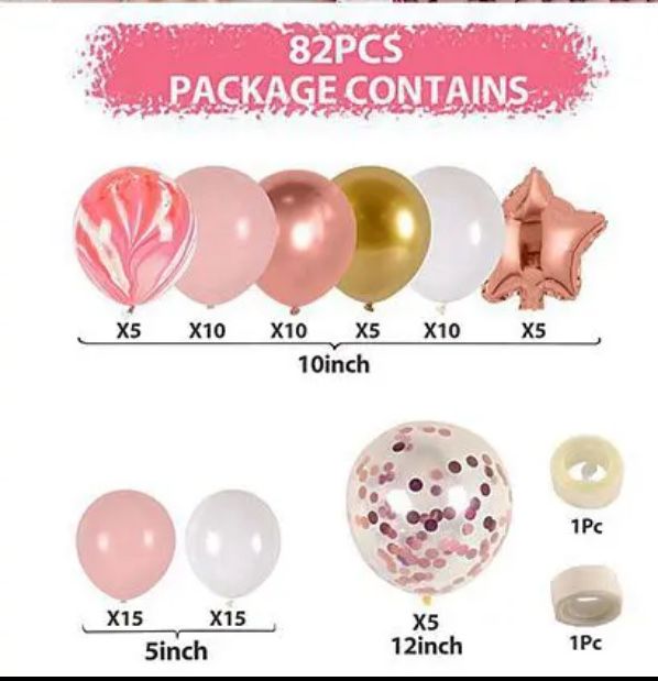 Seturi arcada baloane macarons/albastru/ roz