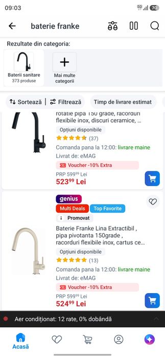 Baterii bucatarie franke noi