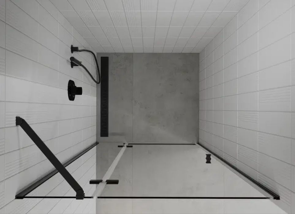 Ușă de duș batantă Mexen Roma — 850 mm, negru, sticlă securizată, nouă