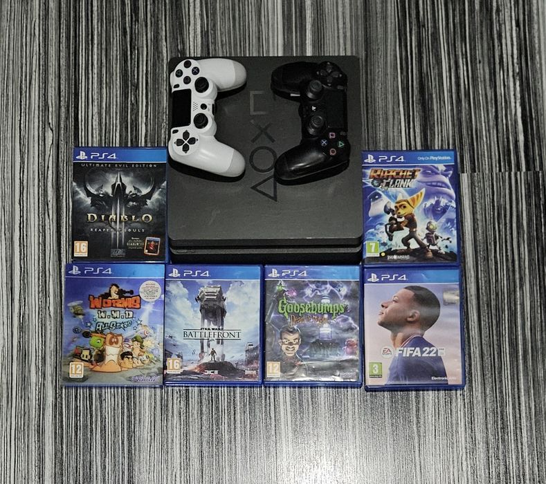 Consola sony ps 4 slim+6 jocuri originale