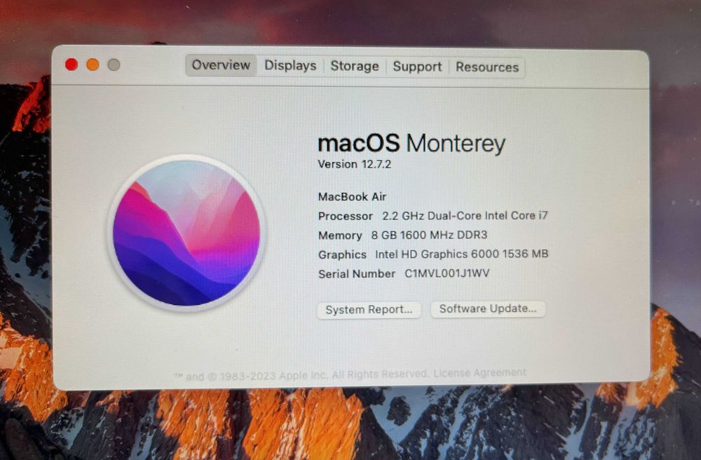 Apple MacBook Air 13.3 inch(2017), Intel i7, 8 RAM, 512GB SSD, A1466